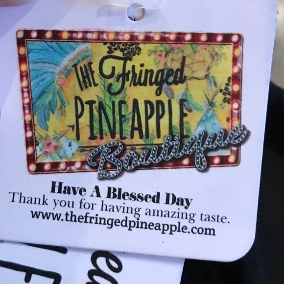 Wild Honey Black Faux Suede Fringe Cropped Sleeveless Tank Top and Short Set - Picture 12 of 16